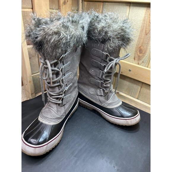 Sorel Womens Joan of Arctic Waterproof Winter Boots Size 9 Gray & Black - Picture 4 of 9